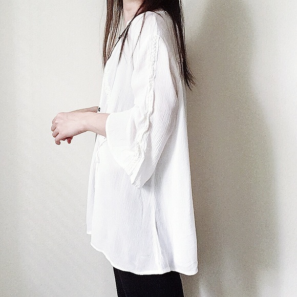 LAST 2 ⏱NWT Oversized ivory white boho lace blouse - Picture 8 of 8